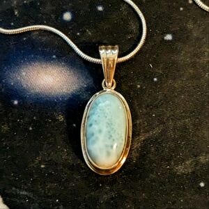Sterling Larimar Pendant Necklace
